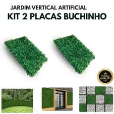 Kit Muro Inglês 2 Placas Buchinhos 40×60 cm – Jardim Vertical Decorativos Artificial Estilo Realista