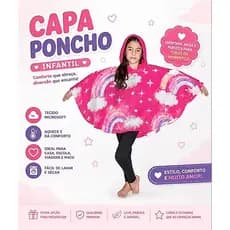 Poncho Infantil Inverno Quentinho Casaco Menina Menino
