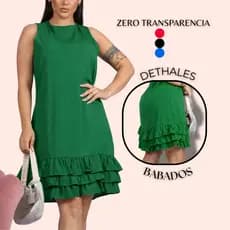 VESTIDO FEMININA BABADO  ALÇA LARGA COM  CASUAL E EVANGELICO ELEGANTE PARA MULHERES