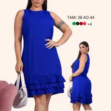 VESTIDO FEMININO BASICO CASUAL FRESCO ALÇA LARGA COM BABADO ELEGANTE PARA MULHERES