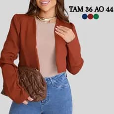 BLAZER CROPPED FEMININA LUXO SOLTINHO CASAQUINHO