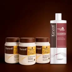 Kit Cronograma Capilar Karseell 3 Máscaras + Shampoo 1L - Hidratação Intensa, Nutrição Imediata e Reconstrução Potente