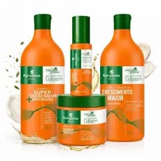 Kit Completo crescimento Anti Queda Máscara Capilar  + Condicionador 1L + Shampoo 1L + Tônico Crescimento Profissional