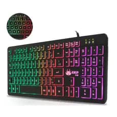 Teclado Semi Mecanico Gamer Com Fio Usb Pc Computador Luminoso Rgb Chocolate Abnt2 Original Knup