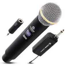 Microfone Sem Fio Profissional Recarregável Display Digital P10/ P2 Karaokê Eventos Musicas Igrejas