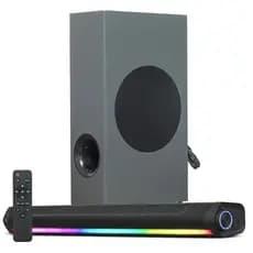Home Theater Com Subwoofer Soundbar Bluetooth para Smart Tv Caixa De Som Rgb P2 Usb Original Knup