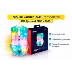 Mouse Gamer RGB Transparente ROG | Iluminação LED Rainbow | Alta Precisão e Design Premium