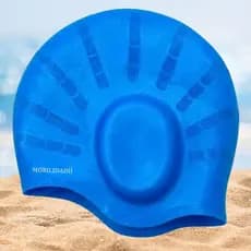 Touca de natação em silicone premium cobre orelha adulto impermeável Mobilidadii