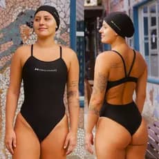 Kit Natação Maiô feminino hidroginástica + Touca tecido Adulto.