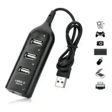 Hub USB 4 Portas 2.0 - Compacto e Leve, Compatível com Windows e Mac