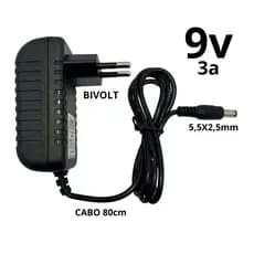 KIT 2 Fonte Alimentação Bivolt 9V 3A Fonte para Camera, Gps, Fones, leds