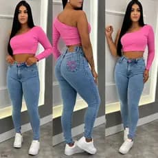 Calça Jeans Pimenta Doce Original Promocional Cintura Alta