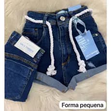 Short Jeans Femino Sal e Pimenta e Pimenta Original Premium Com Letreiro Bordado Com Lycra Cintura Alta