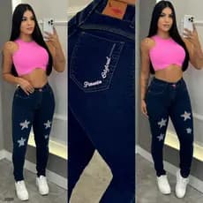 Calça Jeans Feminina Super Skinny Sal E Pimenta e Pimenta Original Cintura Alta com Elastano
