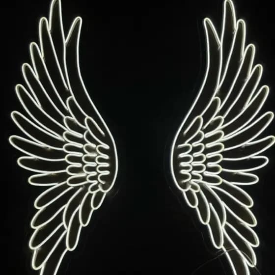 Asa anjo neon Led para cenário instagramavel festa eventos 85cm