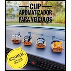 Kit Clip Aromatizador de Carros Cheirinho Carro Decoração Interior Veículo Feminino Gatinho na Caixa