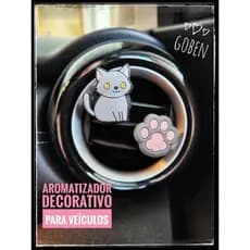 Kit Clip Aromatizador para Carro Decoração interior Veículos Perfume para Carro Essência + Gato Pata