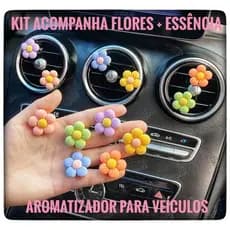 Kit Clip Aromatizador Para Carro Decoração Interior Veículos Cheirinho Para Carro  Essência + Flores