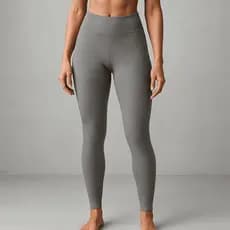 Calça Legging de Academia Sem Costura com Cintura Alta Canelada Feminina Sem Transparência