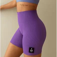 Short de Academia Fitness Feminino Canelado Cintura Alta Poliamida Treino Zero Transparência Shorts