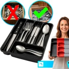 Porta Talheres Organizador De Talheres Gaveta De Cozinha Resistente Com 5 Divisórias Suporte Para Talher Durável