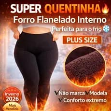 Meia-Calça Legging Térmica PLUS SIZE Peluciada Grossa Cintura Alta Modeladora Inverno Confortavel