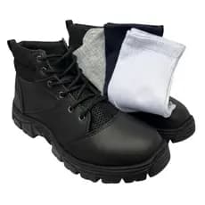 Kit Bota Coturno Adventure e Kit 3 Pares Meia Cano Longo