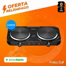 Fogão Elétrico Portátil 2 Bocas 2000W Elgin – Compacto, Potente, Aquecimento em segundos