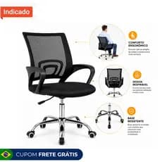 Cadeira De Escritorio Home Office Giratoria Com Tela Mesh - Marca: Polex Full