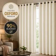 Cortina Tecido Oxford de Sala Quarto Escritório Premium Liso 3,00 x 2,50 metros