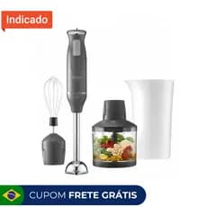 Mixer 3 em 1 600W Elgin Power Inox | Triturador + Batedor | Cinza Lunar