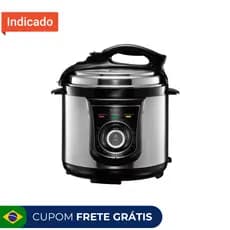 Panela de Pressão Elétrica Elgin 4L Inox 840W Segurança Trava Automática Cozimento Rápido