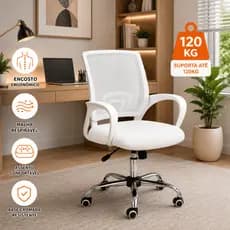 Cadeira de Escritório Executiva Ergonômica Giratória para Home Office - Inox Resistente