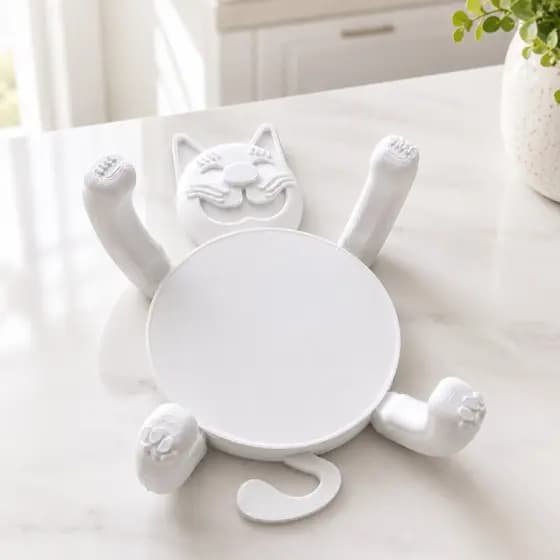 Suporte Para Xícara Gato Articulado Porta Copo Criativo Decorativo Mesa Escritório Cozinha Porta Copo Xícara Caneca Gato