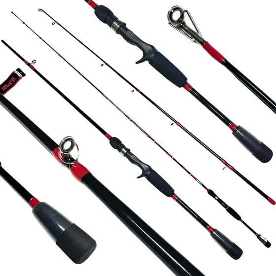 VARA PARA CARRETILHA PLUSFISH SPIN BC602M 6'0" (1.83M) 8-17LB - VERMELHA - 2 PARTES