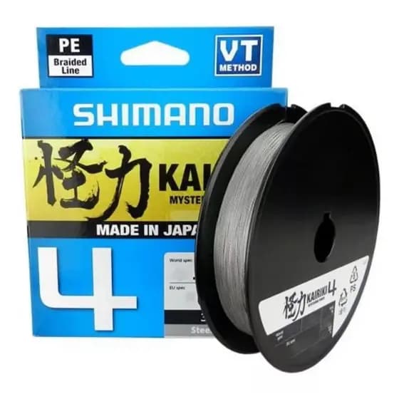 LINHA DE PESCA MULTIFILAMENTO SHIMANO KAIRIKI 4X LD M54TE 18LB - 8.1KG - 0.190MM - 150M - CINZA