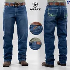 CALÇA COUNTRY ARIAT MASCULINA JEANS GROSSO LARGA RODEIO COWBOY CUT YELLOW STONE CAUNTRY