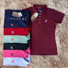 Camiseta Gola Polo Feminina