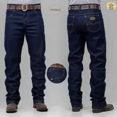 Calça country preta jeans grosso larga montaria cowboy masculina algodão