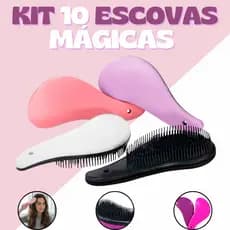 Kit 10 Escovas Mágicas pra Cabelo - Anti Frizz - Para desembaraçar Cabelo