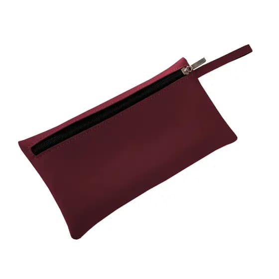 Bolsa Nécessaire de Mão em Couro Ecológico Bordo