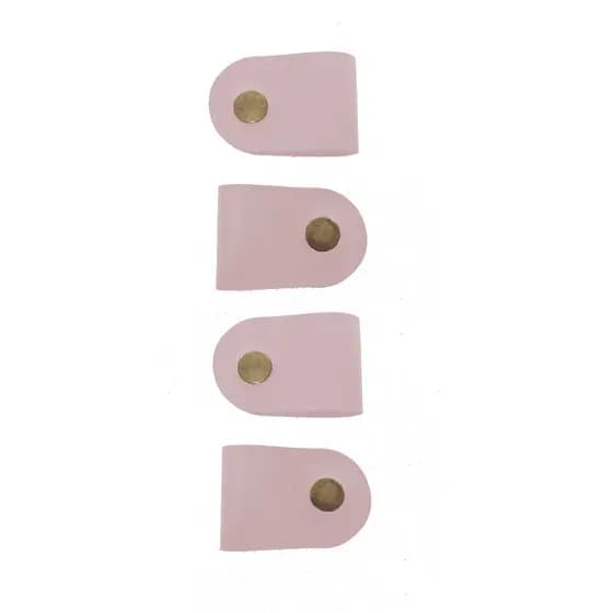 Kit Organizador de Cabos Rosa Claro em Couro Ecológico