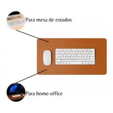 Mouse Pad de Couro Sintético Grande Caramelo Feltro Office