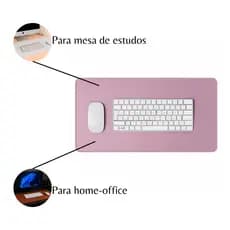 Mouse Pad de Couro Sintético Grande Rosa Feltro Básico
