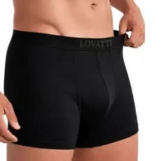Cueca Boxer Masculina Preta Algodão 100% Cueca Box Lisa Confortável Lovatti Kit P M G GG
