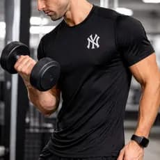 Camiseta Dry Fit Masculina Preta Academia Fitness Treino Corrida Esportiva Leve Confortável Promoção crosfit