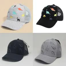 Kit 10 Boné Trucker Telinha Dinossauro Praia Verão Bebê Uv Aba Curva Com Tela Unissex Ajustável