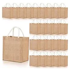 kit 10-12-15 Bolsas De Arpillera Mini Bolsa Reutilizável Yute Com Asas pequenas