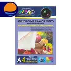 Adesivo Vinil Branco Fosco 90g A4 Off Paper