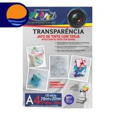 Papel transparência jato de tinta com tarja resina e retroprojetor Off Paper